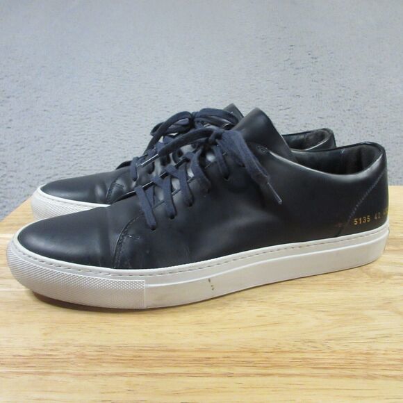 Common Projects Court Boxed Leather Sneakers EU 42, US 9 Blue Made in Italy - Picture 5 of 11